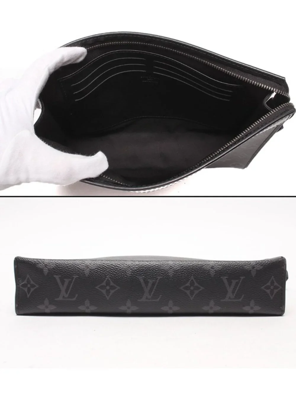 Louis Vuitton Pouch Clutch Pochette Voyage MM Monogram Eclipse
